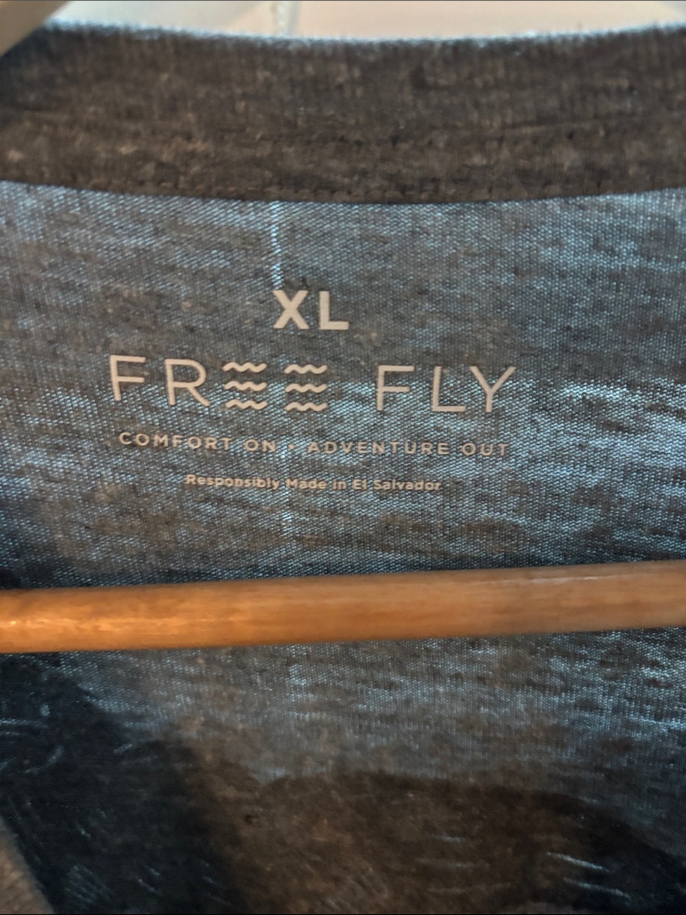 Free fly Short Sleeve Crew Tee in Charcoal - Picture 2 of 3